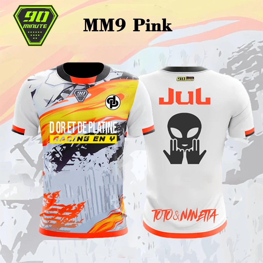 90 Minutes Series MM9 JUL Football Shirt Men's Summer Outdoor Sports Quick-drying Jersey Fitness Training O-neck T-shirt