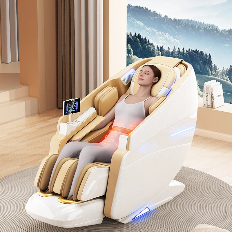 Portable Shiatsu Massage Chair Zero Gravity Feature Full Body Leather Heating Electric Spa Cushion Foldable Airbags for Neck