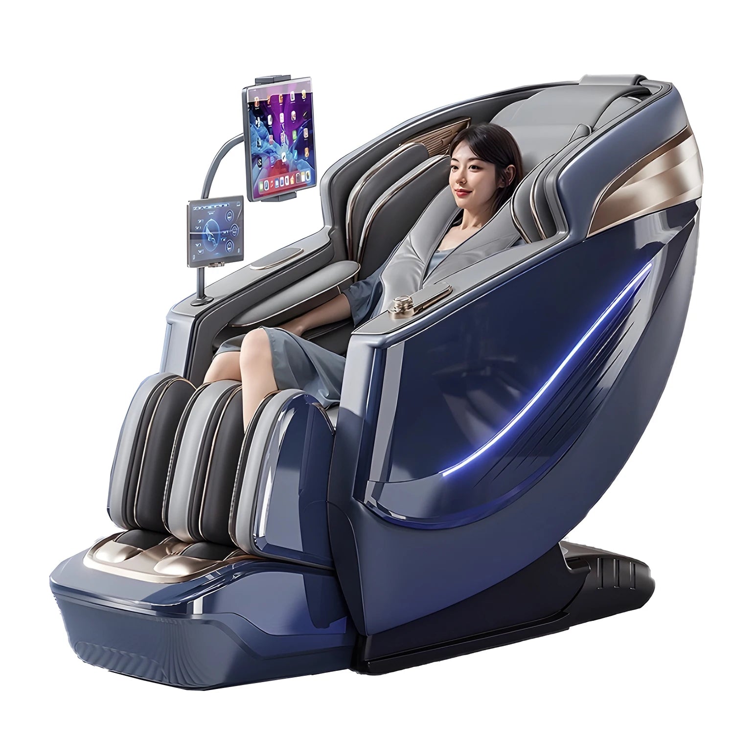 6D+6D Dual 6-head massage chair SL Track Heat Therapy AI Voice Control Thai Stretch massage chair 4d zero gravity Health Scan