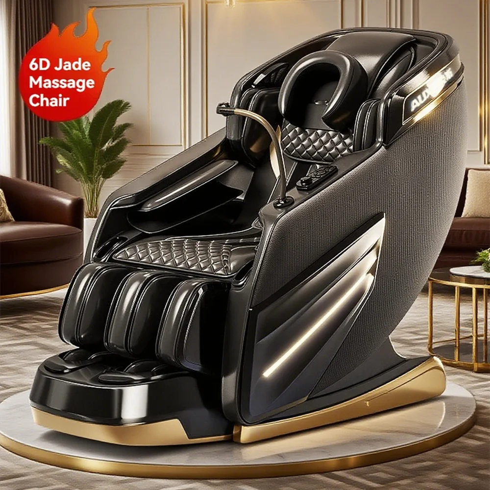 6D Massage Chair Full Body Zero Gravity Deep Stretch Heated Massage Chairs SL-Track Relax Shiatsu Massage Chair with Body Scan