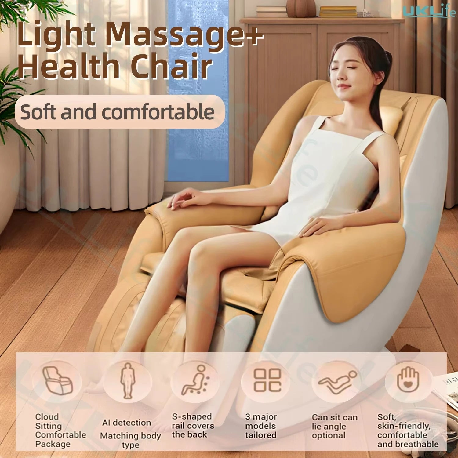 Electric Massage Sofa Recliner｜Full Body AI Massage Chair with Waist & Leg Relaxation｜Compact Ergonomic Design for Home Office