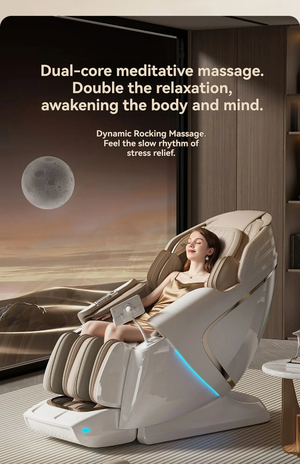 4D+4D Smart Massage Chairs Full Body 24 Modes Zero Gravity SL-Track Shiatsu Smart Auto Massage Chairs with Heat System Massage