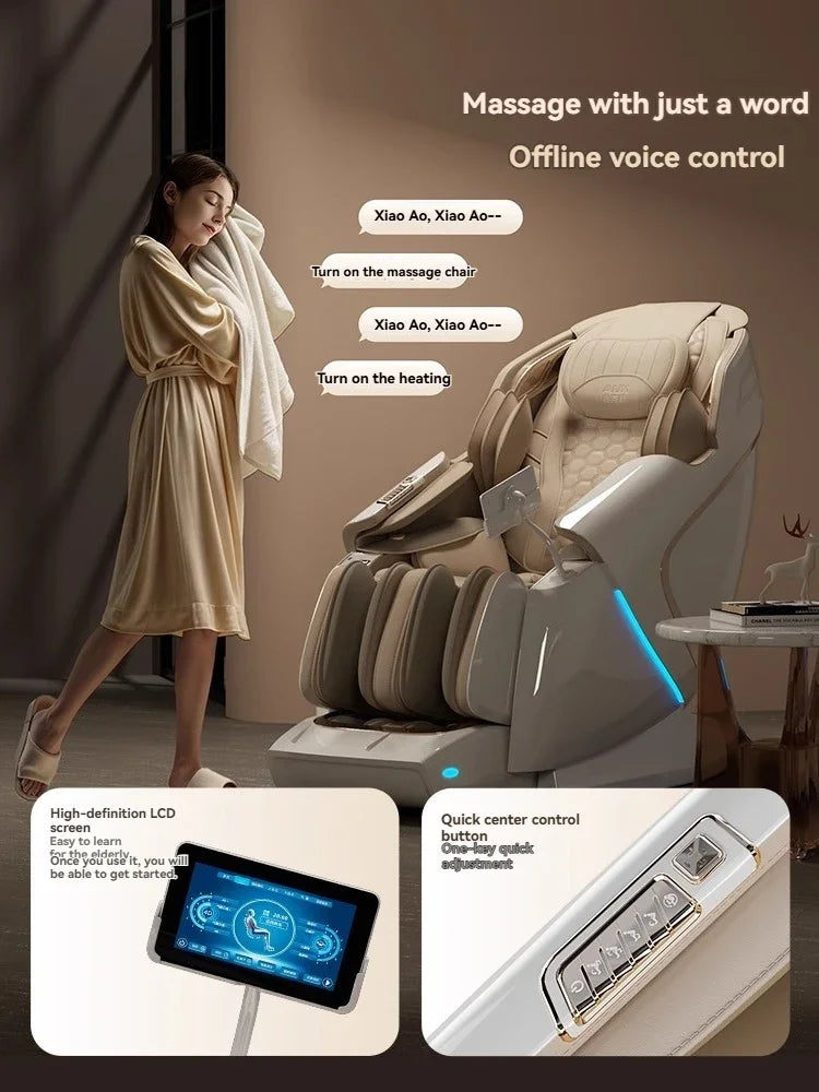 4D+4D Smart Massage Chairs Full Body 24 Modes Zero Gravity SL-Track Shiatsu Smart Auto Massage Chairs with Heat System Massage