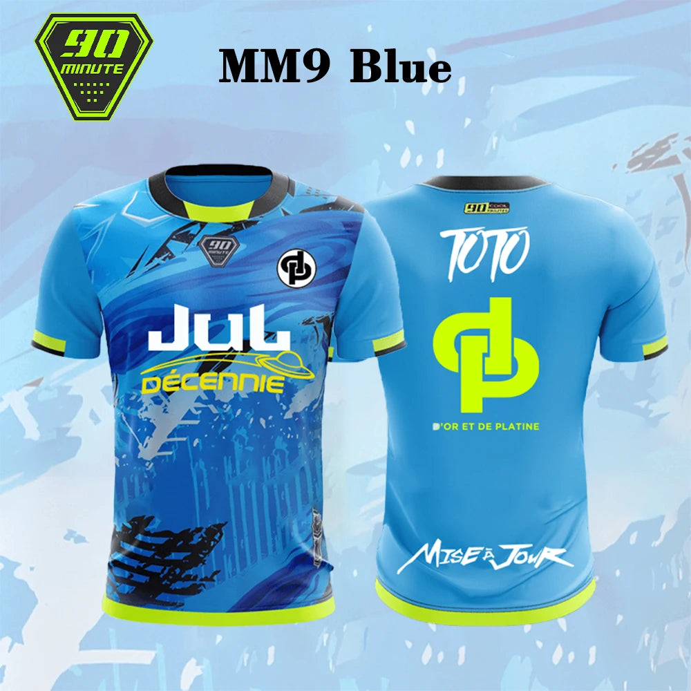 90 Minutes Series MM9 JUL Football Shirt Men's Summer Outdoor Sports Quick-drying Jersey Fitness Training O-neck T-shirt