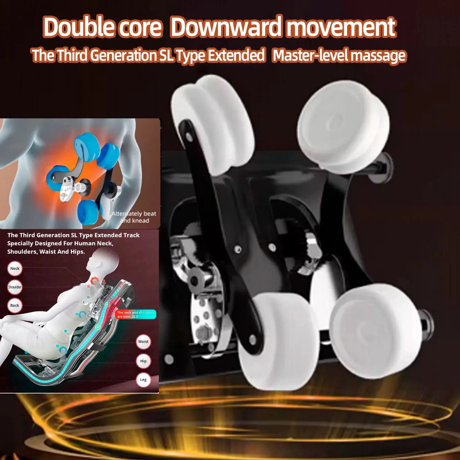 3 Year Warranty Dual-core 4D SL-Track Zero Gravity Heat Therapy Full Body Airbag Shiatsu Massage Chair Rocking Sofa Kneading