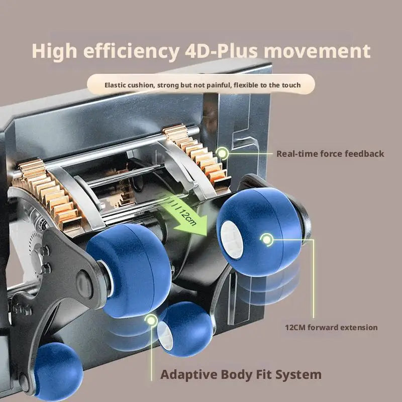 Luxury 4D-Plus SL Track Full-Body Zero-Gravity Massage Chair with Heated Nanocarbon Back Shoulder Foot Airbags Shiatsu Recliner