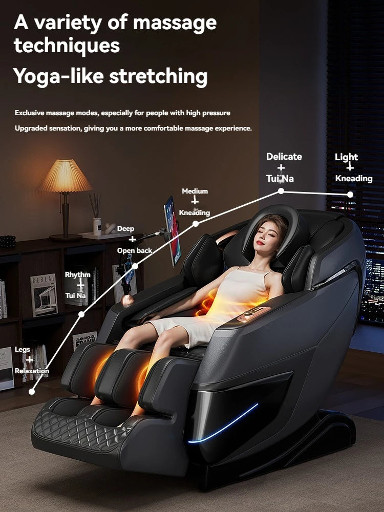 2025 4D Smart Massage Chair Full Body With Scan Body, Yoga Stretch,Foot Roller, Heated Zero Gravity Sl-Track Massage Chairs