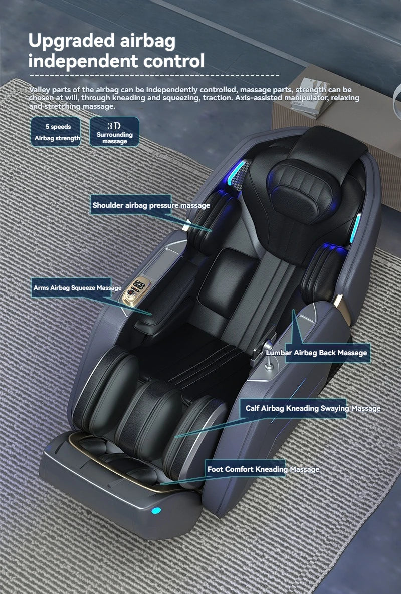Professional Massage Recliner Chairs Full Body Zero Gravity Exact 4D Sl-Track Auto Shiatsu Massage Chair With Heat Body Scan