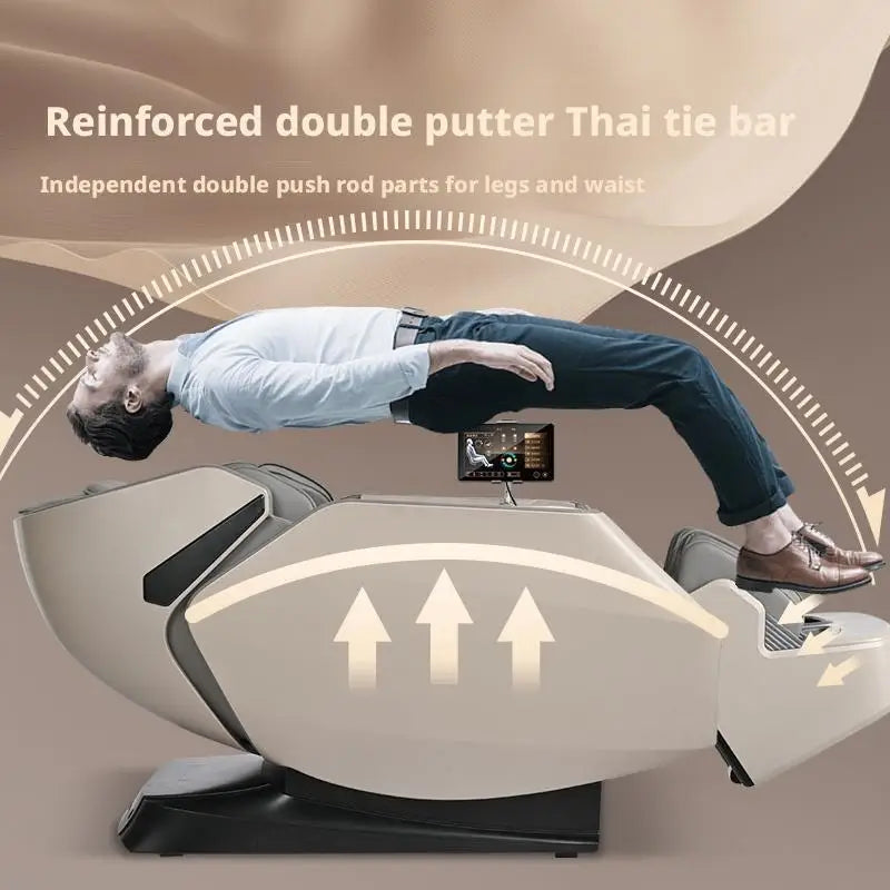 Luxury 4D-Plus SL Track Full-Body Zero-Gravity Massage Chair with Heated Nanocarbon Back Shoulder Foot Airbags Shiatsu Recliner