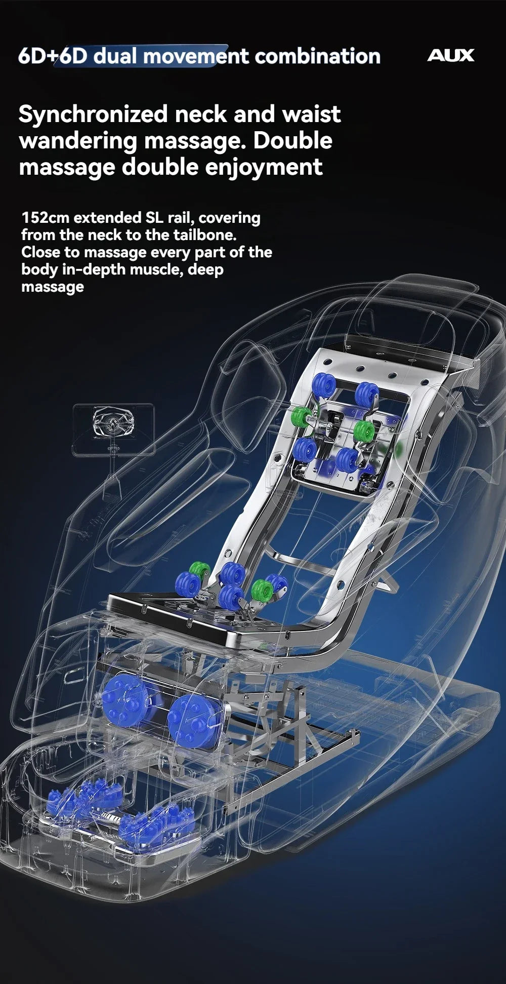 Dual-Core 6D+6D Massage Chair Full Body Zero Gravity Massage Recliner Chairs with Heating Deep Stretch Relaxation Massage Chair