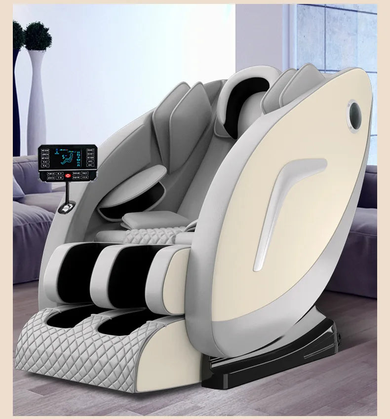 8D Fixed Point Massage Chair Full Body Zero Gravity Massage Recliner Chairs with Body Scan, Foot Rollers, 20 Modes, Deep Stretch