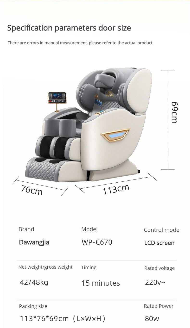 Zero Gravity Salon AI Voice Luxury Massage Chair 3d 4d 5d 6d 8d Electric Massage Chair Full Body