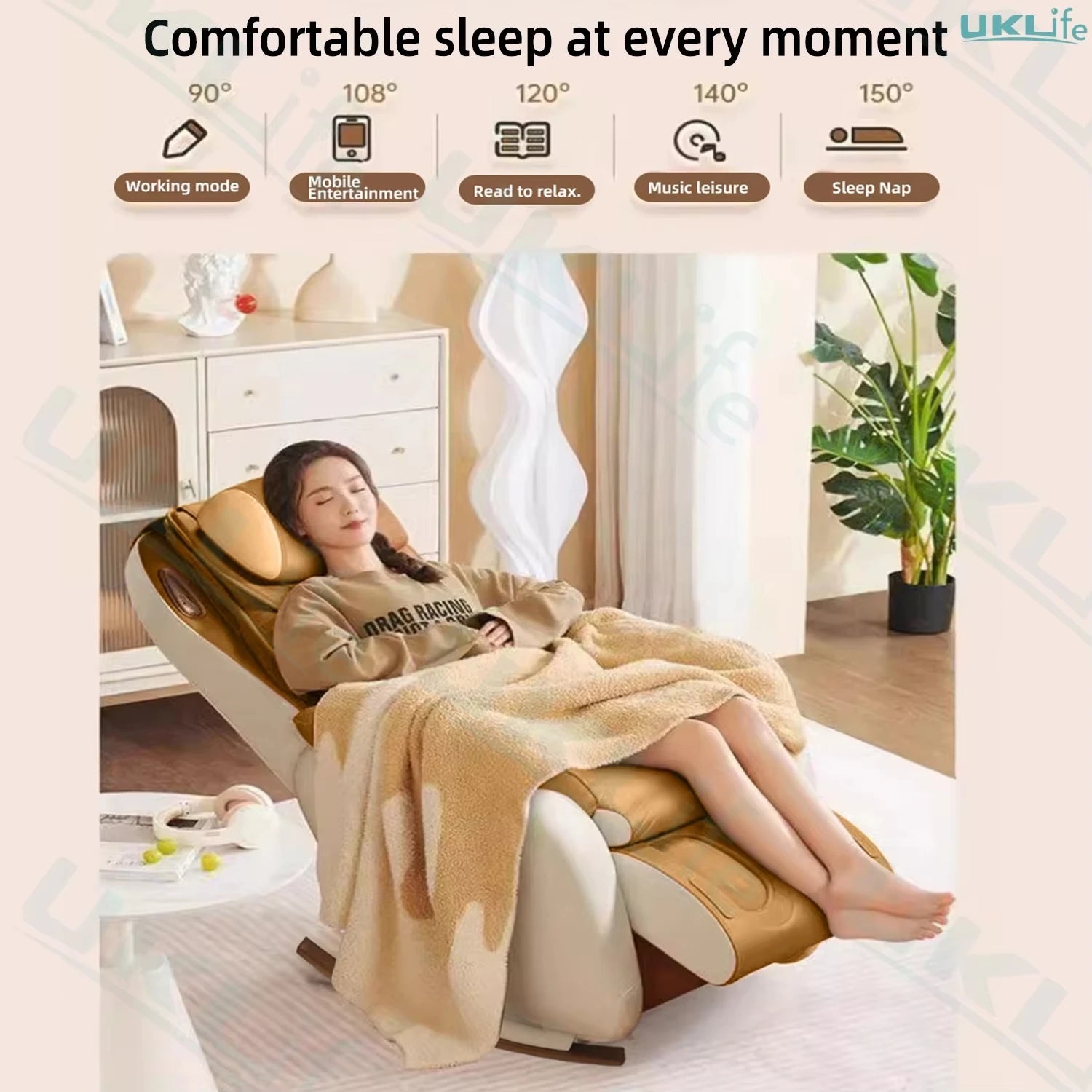 Electric Massage Sofa Recliner｜Full Body AI Massage Chair with Waist & Leg Relaxation｜Compact Ergonomic Design for Home Office