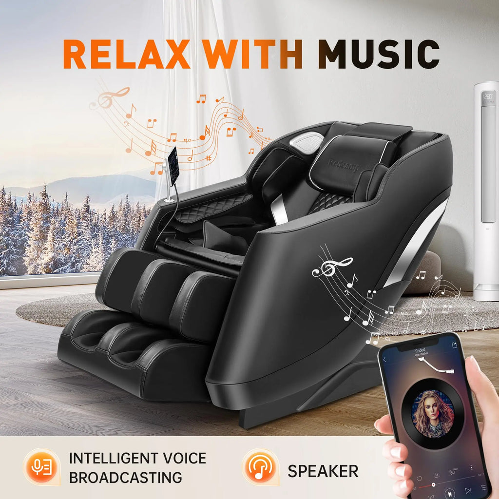 4D Zero Gravity Massage Chair, Full Body Massage Recliner Chair with Heat, Foot Massage, Airbags, Bluetooth and Control Screen