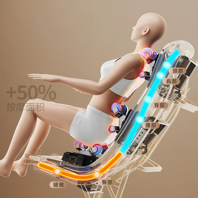 Portable Shiatsu Massage Chair Zero Gravity Feature Full Body Leather Heating Electric Spa Cushion Foldable Airbags for Neck