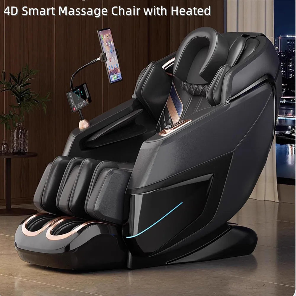 2025 4D Smart Massage Chair Full Body With Scan Body, Yoga Stretch,Foot Roller, Heated Zero Gravity Sl-Track Massage Chairs