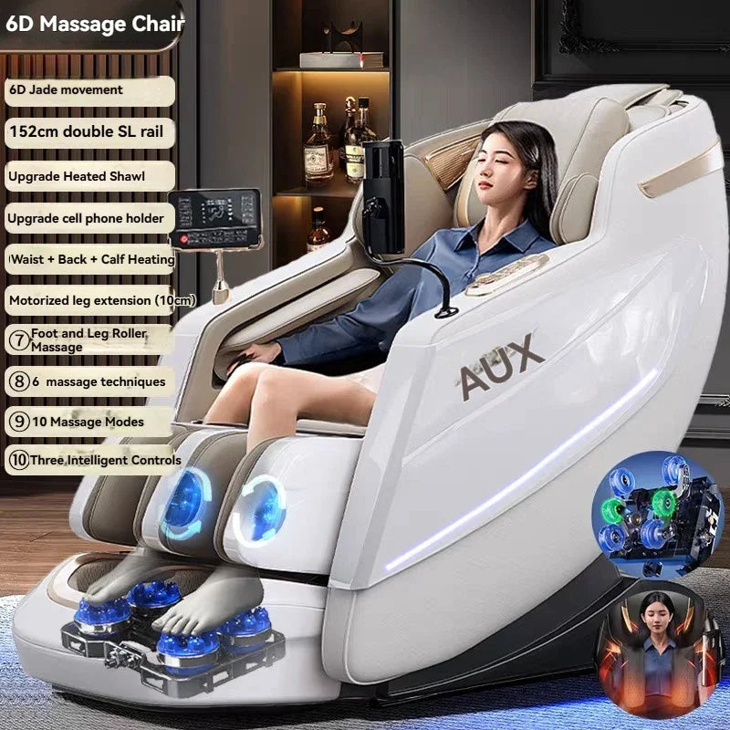 Dual-Core 6D+6D Massage Chair Full Body Zero Gravity Massage Recliner Chairs with Heating Deep Stretch Relaxation Massage Chair
