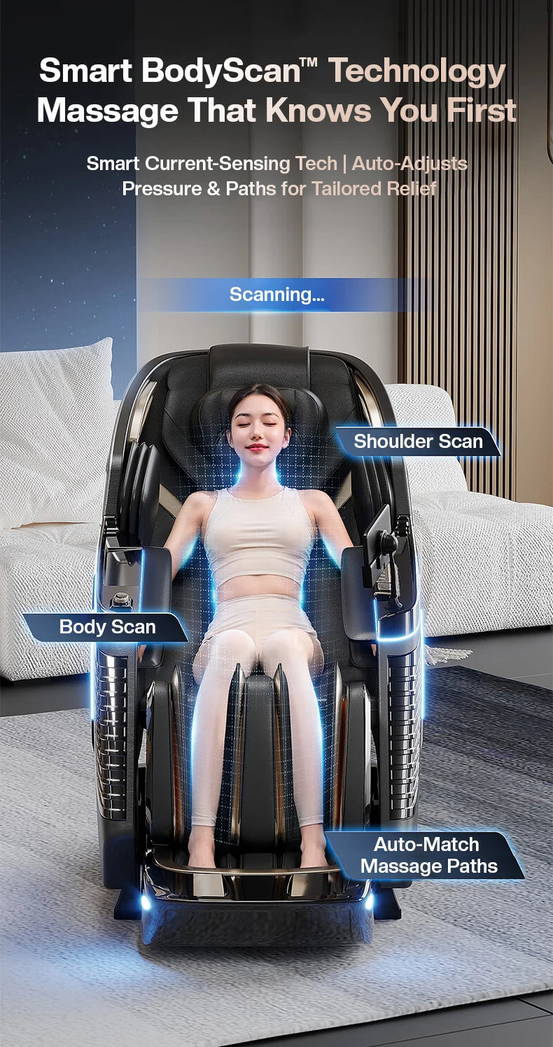 HealthCare 4D+3D Massage Chairs Full Body 20 Modes Zero Gravity SL-Track Shiatsu Massage Chair with Heat, Body Scan Deep Stretch