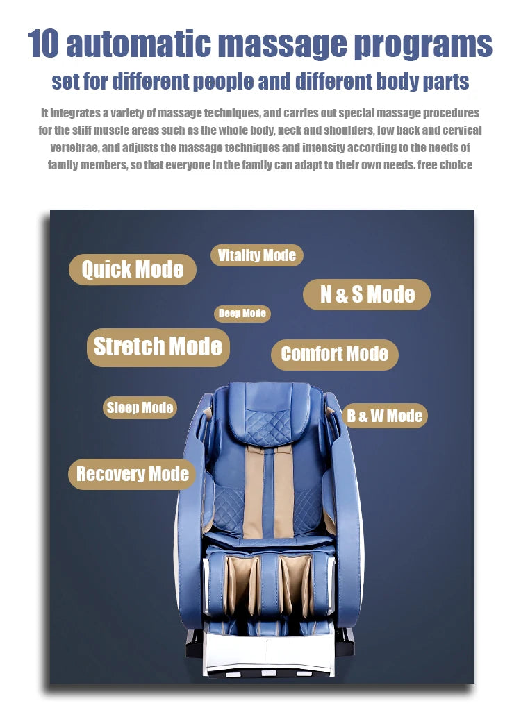 Ergonomic Smart Massage Chair Double Track Thigh Knead In-Home Massage for Body Manufactured by Office Chair Experts