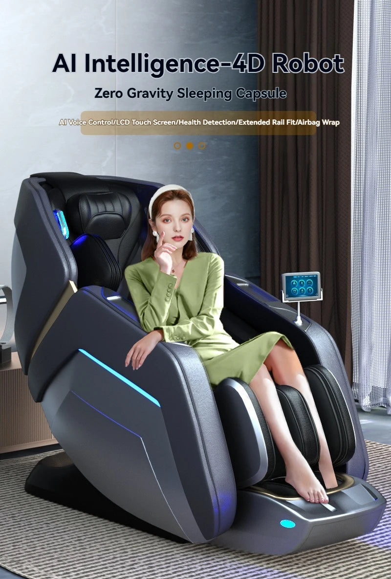 Professional Massage Recliner Chairs Full Body Zero Gravity Exact 4D Sl-Track Auto Shiatsu Massage Chair With Heat Body Scan
