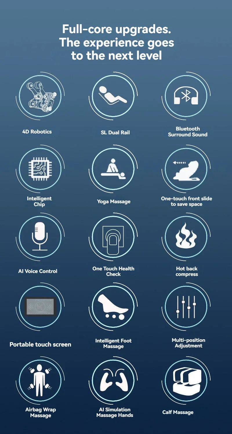 Professional Massage Recliner Chairs Full Body Zero Gravity Exact 4D Sl-Track Auto Shiatsu Massage Chair With Heat Body Scan