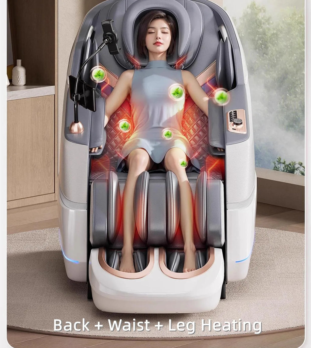 2025 4D Smart Massage Chair Full Body With Scan Body, Yoga Stretch,Foot Roller, Heated Zero Gravity Sl-Track Massage Chairs