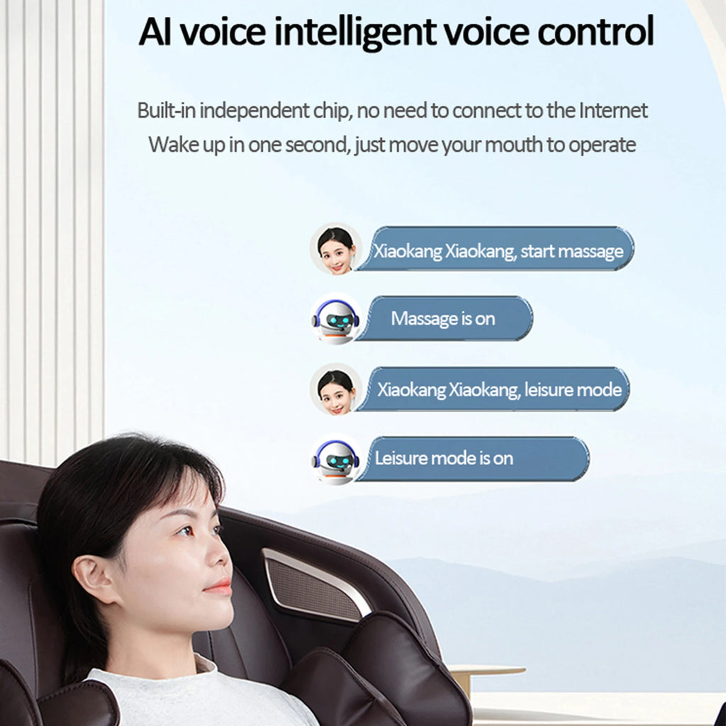 Massage Chair Full Body Zero Gravity SL Track Body Recliner with Heat AI Voice Control Thai Stretch office chair 3-Year Warranty