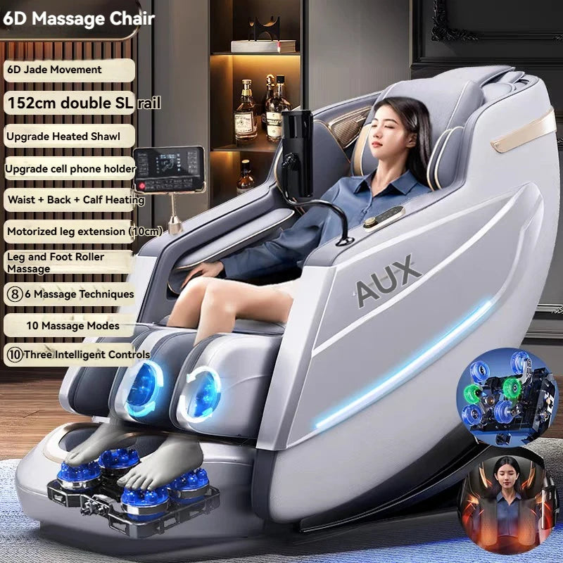Dual-Core 6D+6D Massage Chair Full Body Zero Gravity Massage Recliner Chairs with Heating Deep Stretch Relaxation Massage Chair