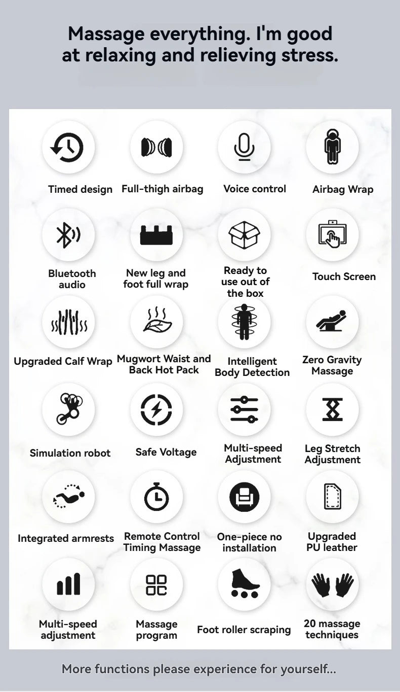 6D Massage Chair Full Body Zero Gravity Deep Stretch Heated Massage Chairs SL-Track Relax Shiatsu Massage Chair with Body Scan