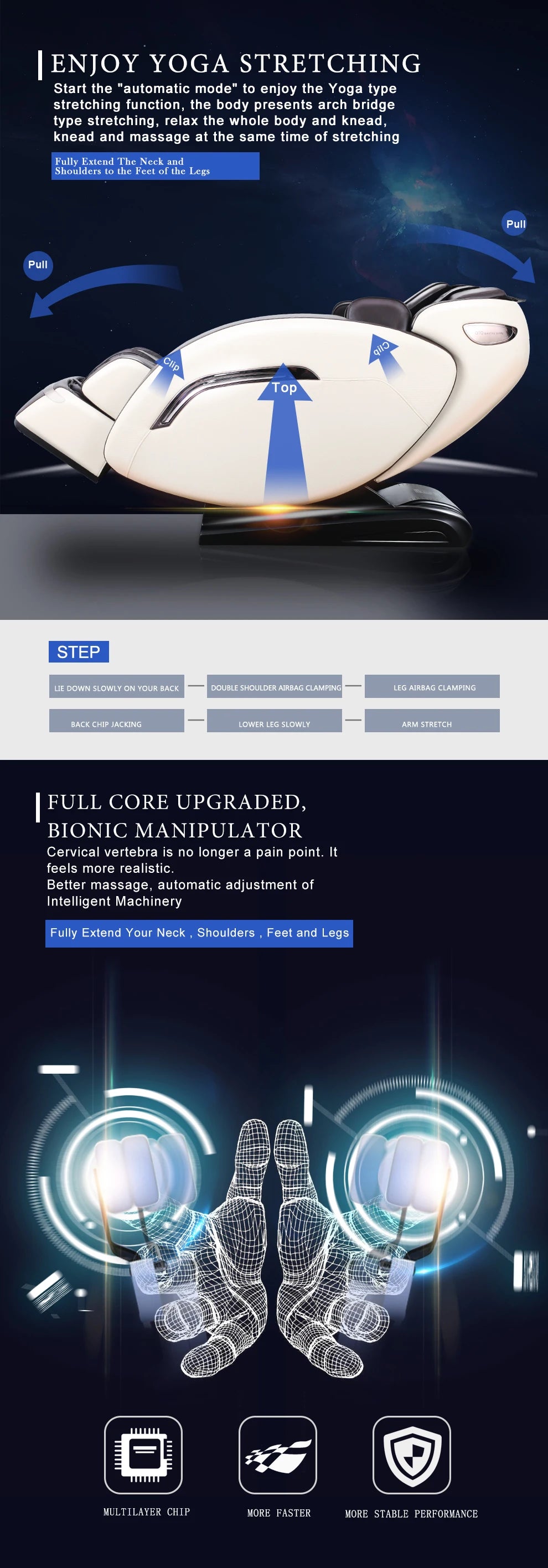 4D Massage Chair, Full Body Shiatsu Massage Recliner Chairs with Extendable, Zero Gravity SL Track Deep Stretch AI Voice Control