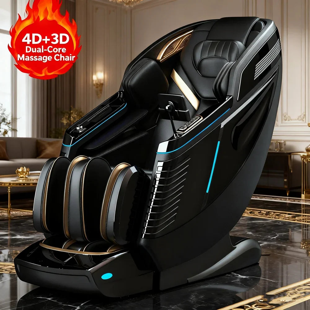 HealthCare 4D+3D Massage Chairs Full Body 20 Modes Zero Gravity SL-Track Shiatsu Massage Chair with Heat, Body Scan Deep Stretch