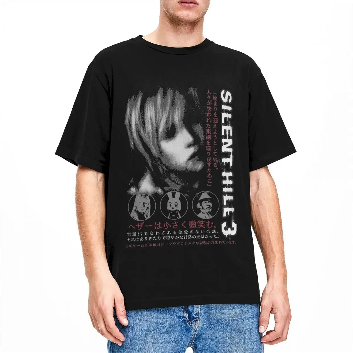Horror Game Silent Hill 3 Mens T Shirt Fun Tee Shirt Short Sleeve O-Neck Women TShirt Cotton Vintage Casual Large Size Tops