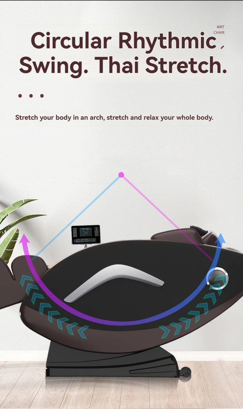 8D Fixed Point Massage Chair Full Body Zero Gravity Massage Recliner Chairs with Body Scan, Foot Rollers, 20 Modes, Deep Stretch