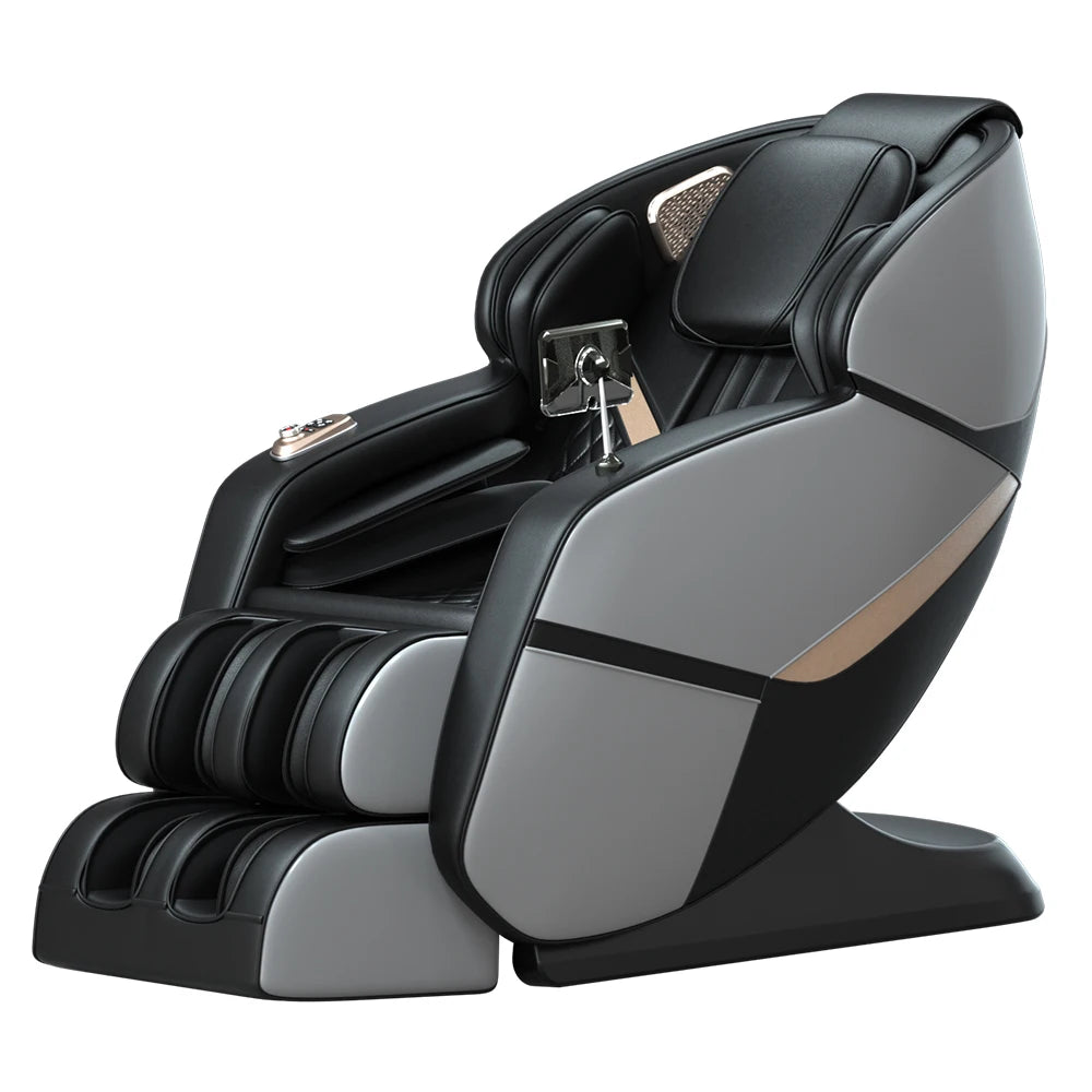 Zero-Gravity Massage Chair Full Body Chair  with Heating Kneading Massager Chair with Bluetooth Airbags Foot Rollers Grey