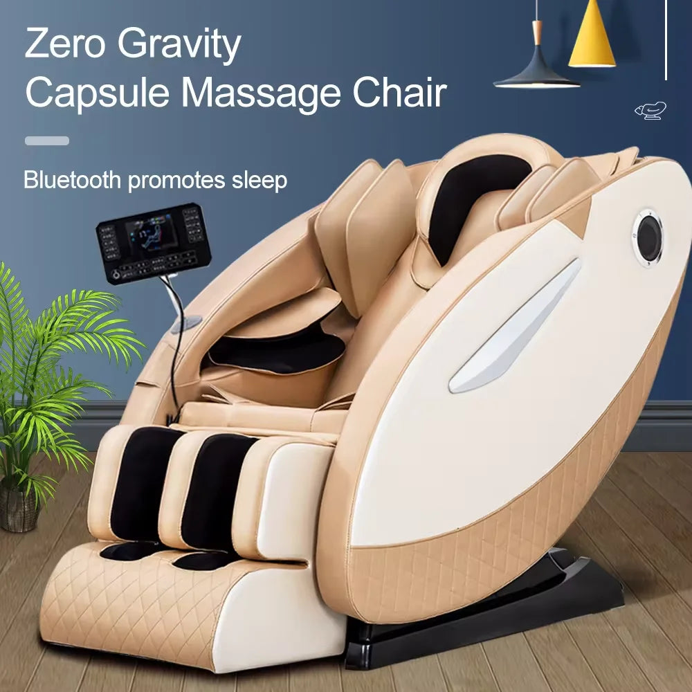 8D Fixed Point Massage Chair Full Body Zero Gravity Massage Recliner Chairs with Body Scan, Foot Rollers, 20 Modes, Deep Stretch