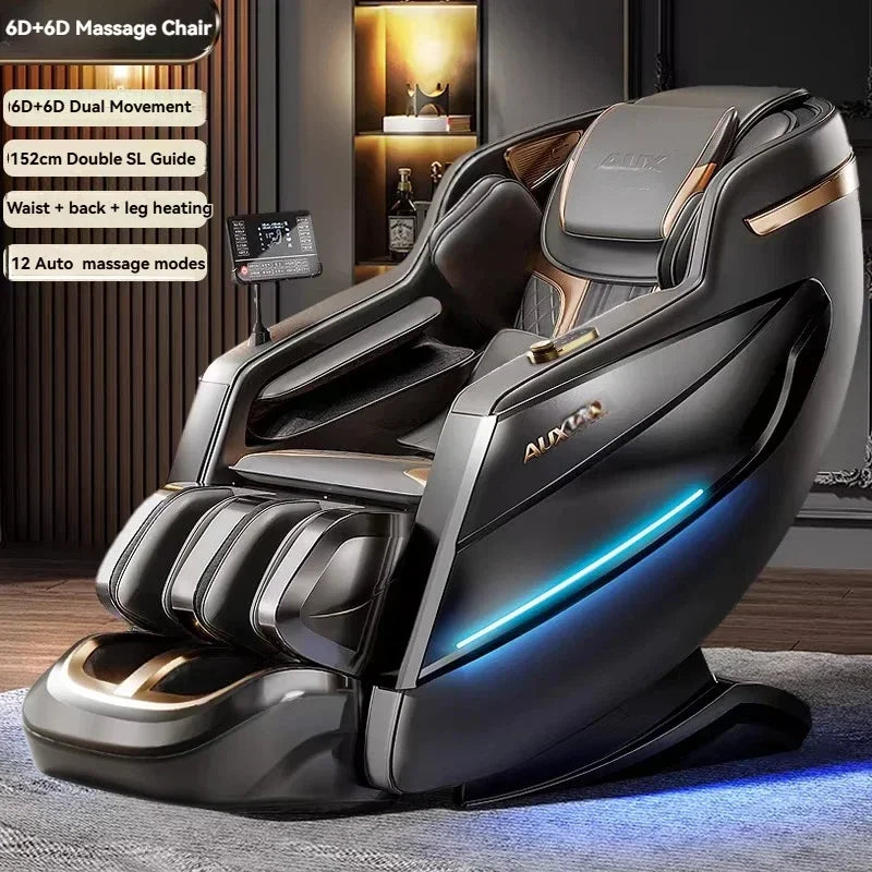 Dual-Core 6D+6D Massage Chair Full Body Zero Gravity Massage Recliner Chairs with Heating Deep Stretch Relaxation Massage Chair