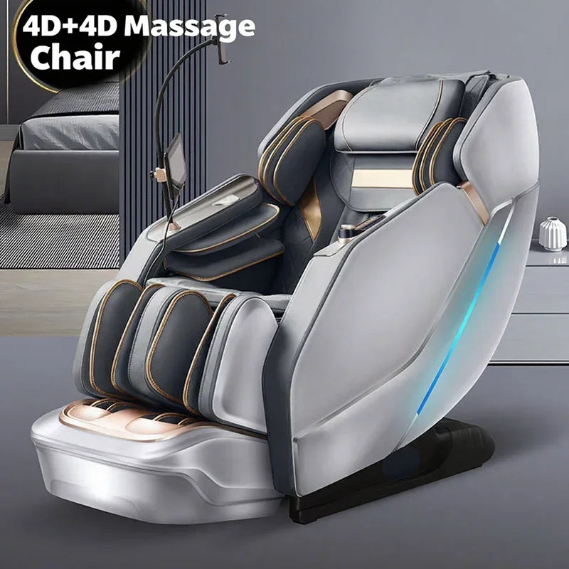 Full Body 4D+4D Massage Chair Intelligent Health Detection Massage Recline Chairs Zero Gravity Heating Stretch Massage Chair