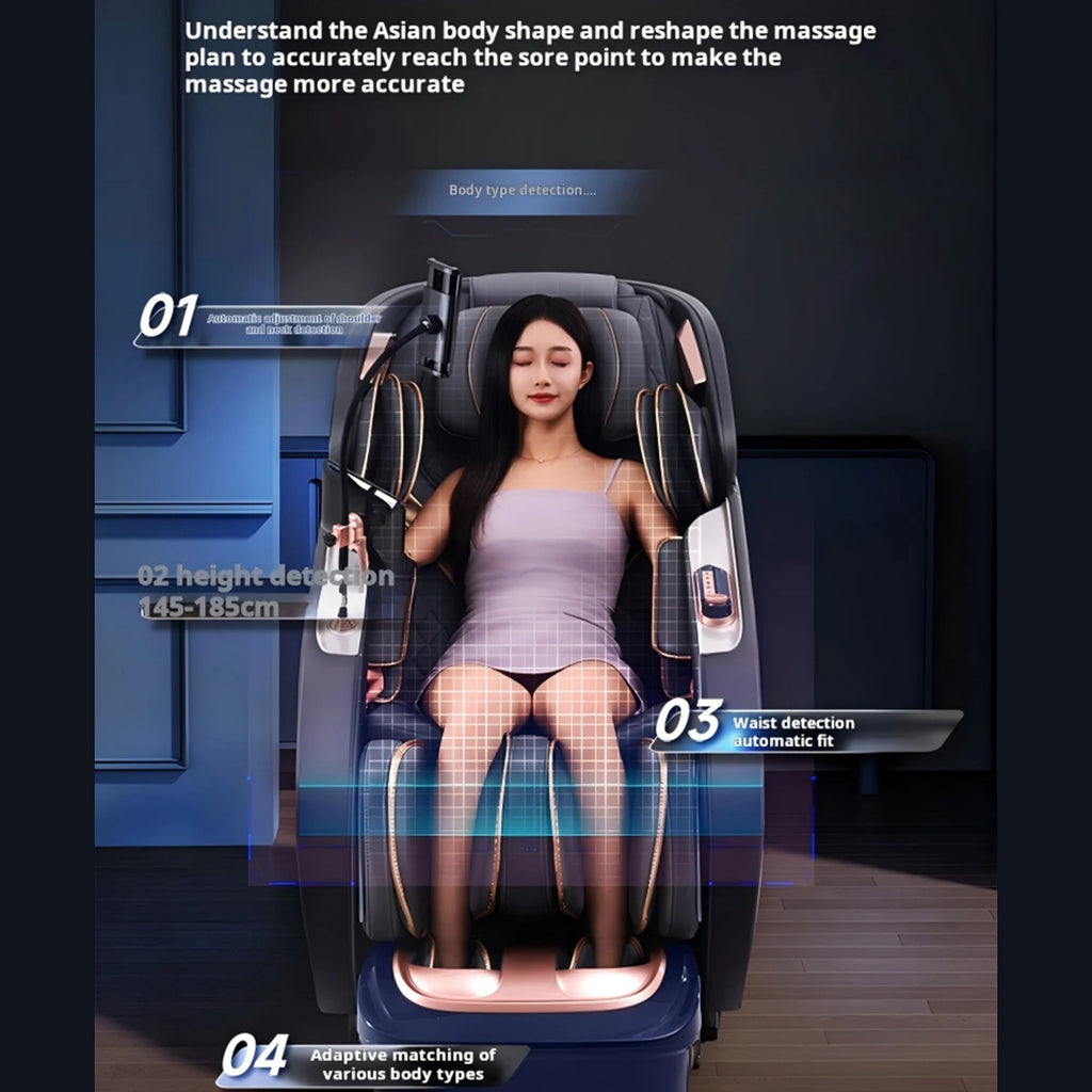 Dual movement Luxury 4D Smart Zero Gravity Massage Chair Full Body Shiatsu Massage SL Track Body Recliner 3D Thai Stretch electr