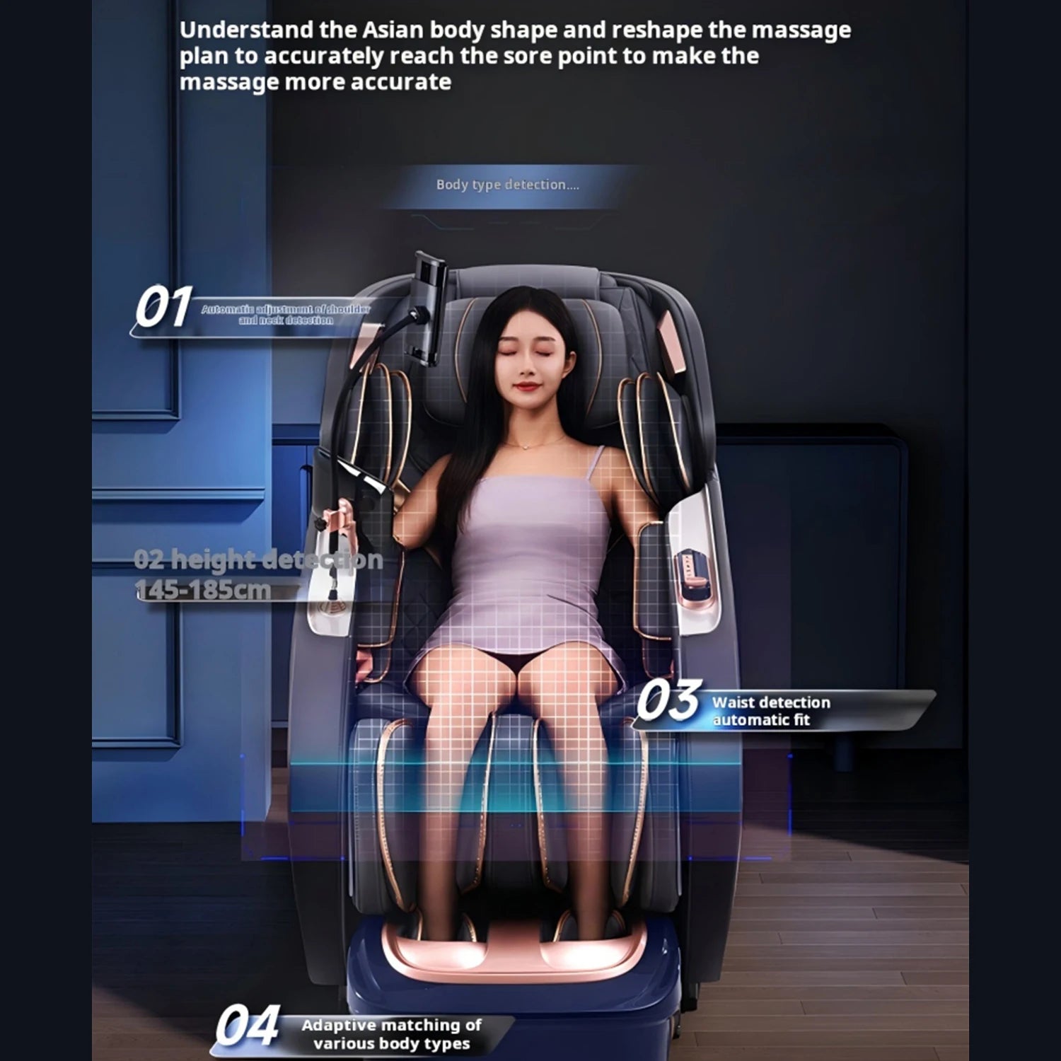 Dual movement Luxury 4D Smart Zero Gravity Massage Chair Full Body Shiatsu Massage SL Track Body Recliner 3D Thai Stretch electr