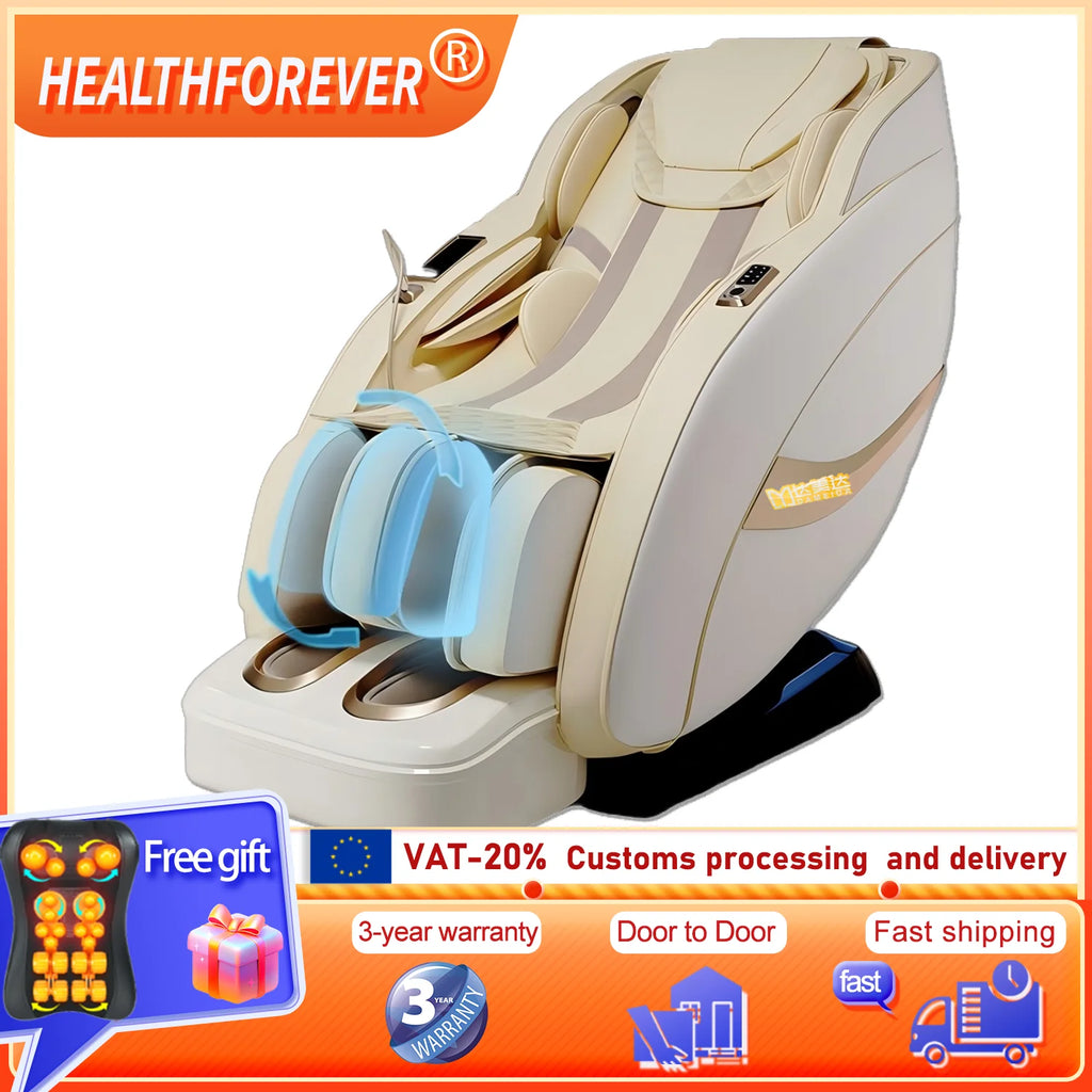 3 Year Warranty Dual-core 4D SL-Track Zero Gravity Heat Therapy Full Body Airbag Shiatsu Massage Chair Rocking Sofa Kneading