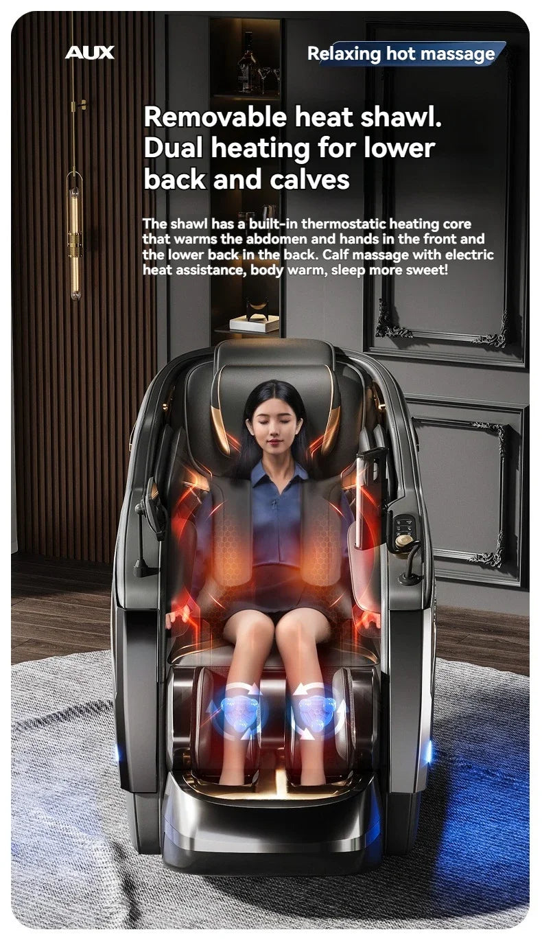 Dual-Core 6D+6D Massage Chair Full Body Zero Gravity Massage Recliner Chairs with Heating Deep Stretch Relaxation Massage Chair