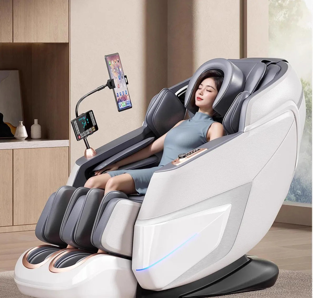 2025 4D Smart Massage Chair Full Body With Scan Body, Yoga Stretch,Foot Roller, Heated Zero Gravity Sl-Track Massage Chairs