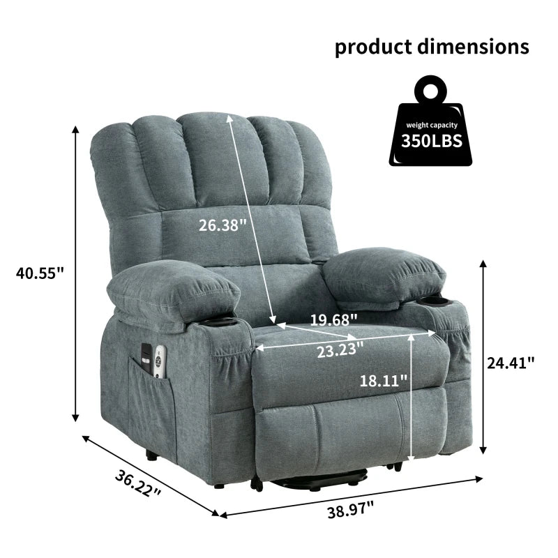 Power Electric massage lift lounge chair, suitable for the elderly, with heating and vibration functions, with USB, can be used